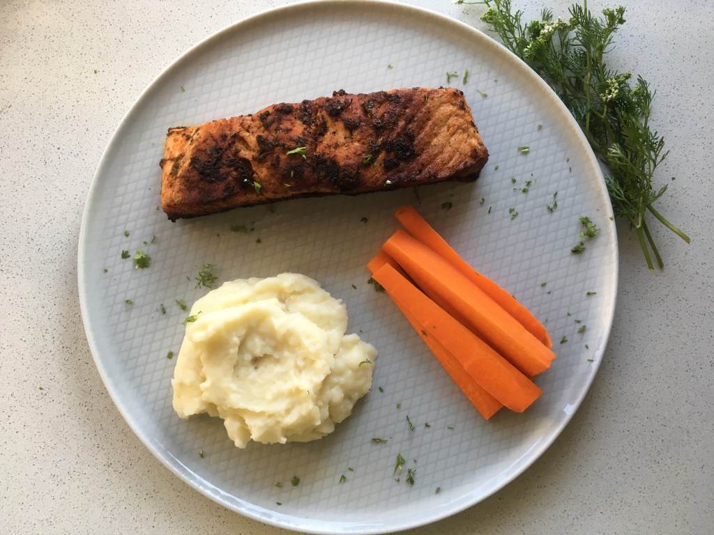 Pan Fried Salmon with Indian Spices and Mashed&nbsp;Potatoes